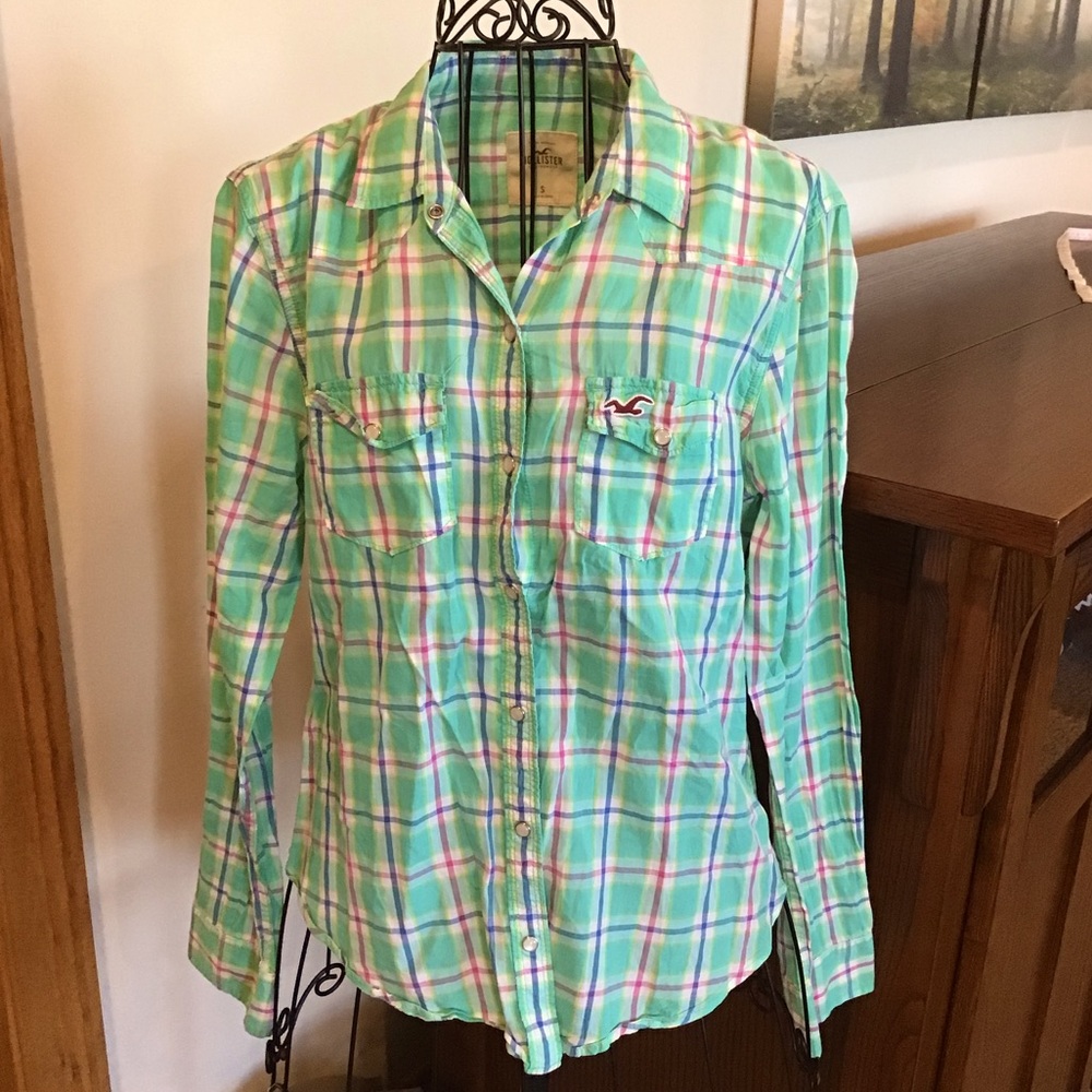 Shirt Hollister Blouse S Small Snap up